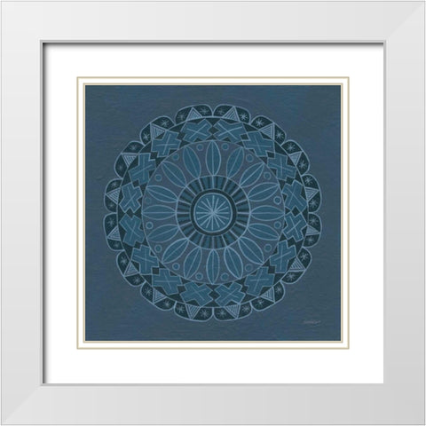 Adire II White Modern Wood Framed Art Print with Double Matting by Lovell, Kathrine