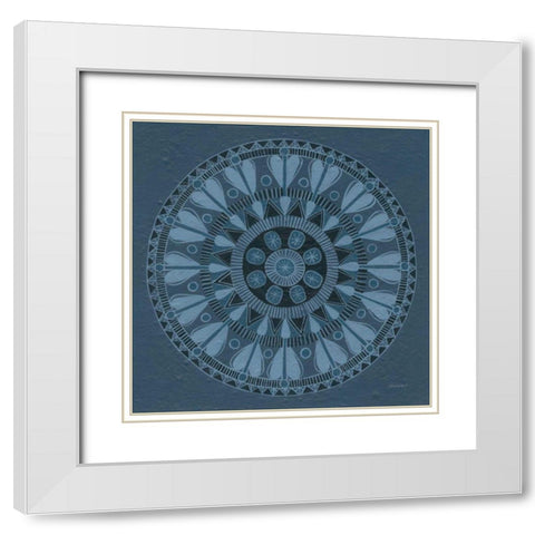 Adire III White Modern Wood Framed Art Print with Double Matting by Lovell, Kathrine