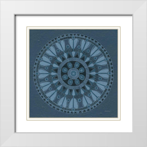 Adire III White Modern Wood Framed Art Print with Double Matting by Lovell, Kathrine