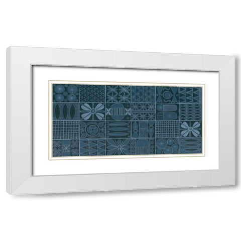 Adire V White Modern Wood Framed Art Print with Double Matting by Lovell, Kathrine
