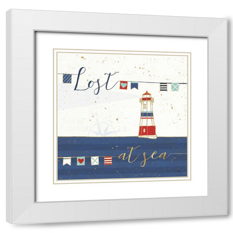 Underlined Nautical I White Modern Wood Framed Art Print with Double Matting by Charron, Veronique