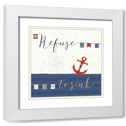 Underlined Nautical IV White Modern Wood Framed Art Print with Double Matting by Charron, Veronique