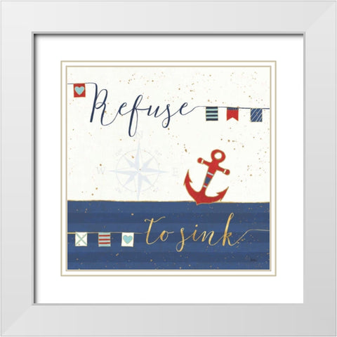 Underlined Nautical IV White Modern Wood Framed Art Print with Double Matting by Charron, Veronique