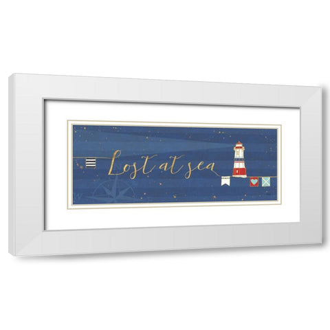 Underlined Nautical V White Modern Wood Framed Art Print with Double Matting by Charron, Veronique