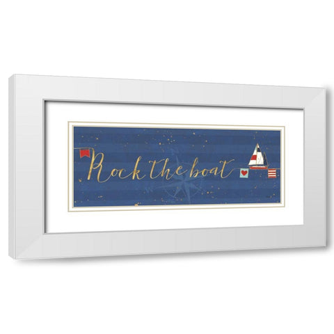 Underlined Nautical VII White Modern Wood Framed Art Print with Double Matting by Charron, Veronique