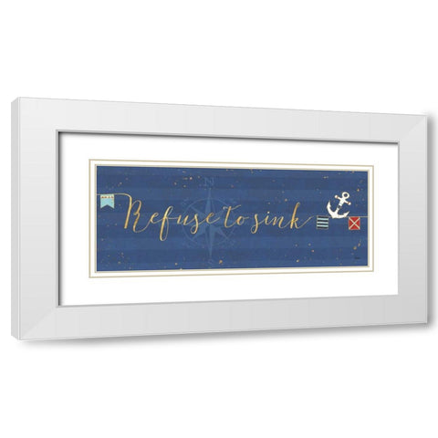 Underlined Nautical VIII White Modern Wood Framed Art Print with Double Matting by Charron, Veronique