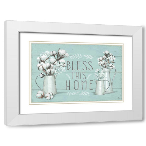 Blessed I Mint White Modern Wood Framed Art Print with Double Matting by Penner, Janelle