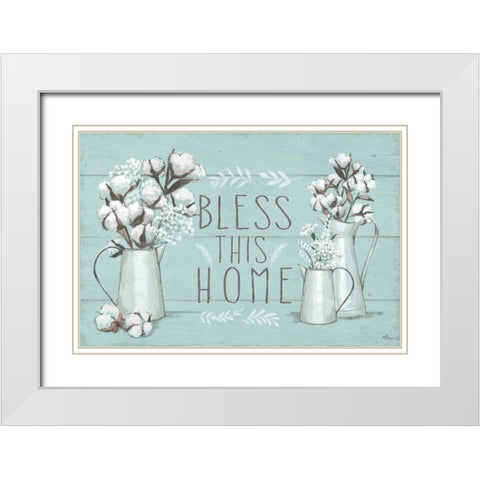 Blessed I Mint White Modern Wood Framed Art Print with Double Matting by Penner, Janelle