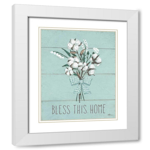 Blessed II Mint White Modern Wood Framed Art Print with Double Matting by Penner, Janelle