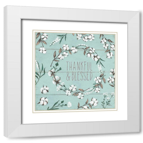 Blessed VI Mint White Modern Wood Framed Art Print with Double Matting by Penner, Janelle