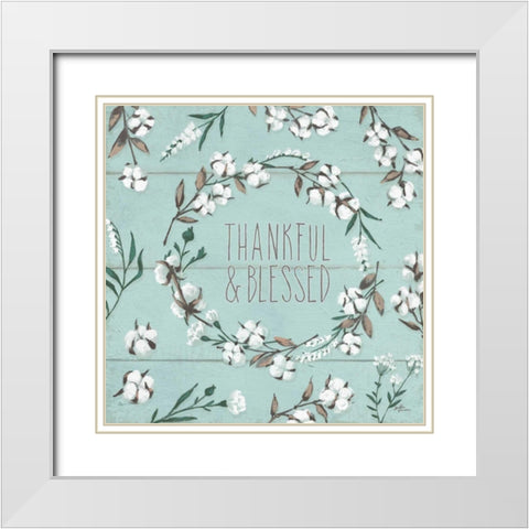 Blessed VI Mint White Modern Wood Framed Art Print with Double Matting by Penner, Janelle