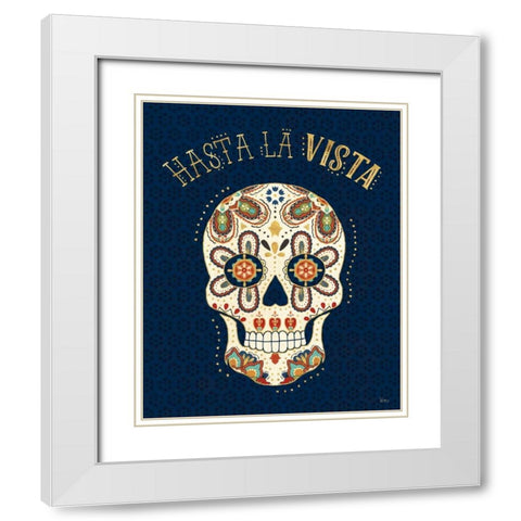 La Vida Loca V Blue White Modern Wood Framed Art Print with Double Matting by Charron, Veronique