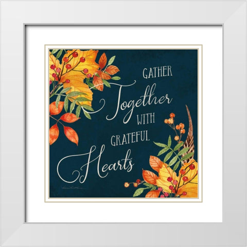 Autumn Splendor V White Modern Wood Framed Art Print with Double Matting by McKenna, Kathleen Parr