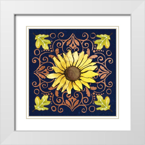October Garden V Blue White Modern Wood Framed Art Print with Double Matting by Grove, Beth