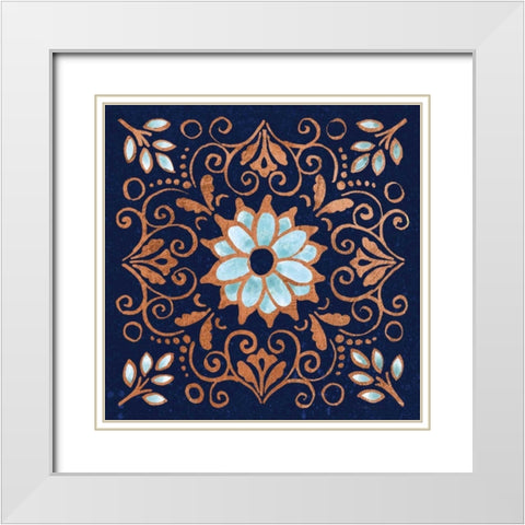 October Garden IX Blue White Modern Wood Framed Art Print with Double Matting by Grove, Beth