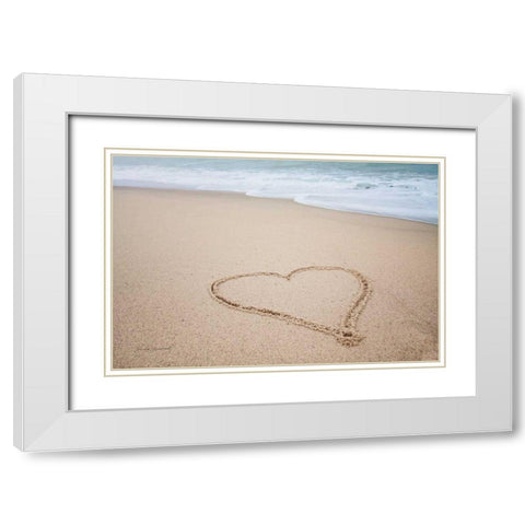 Beach Love I White Modern Wood Framed Art Print with Double Matting by Marshall, Laura