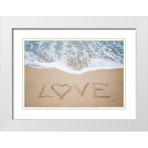Beach Love II White Modern Wood Framed Art Print with Double Matting by Marshall, Laura