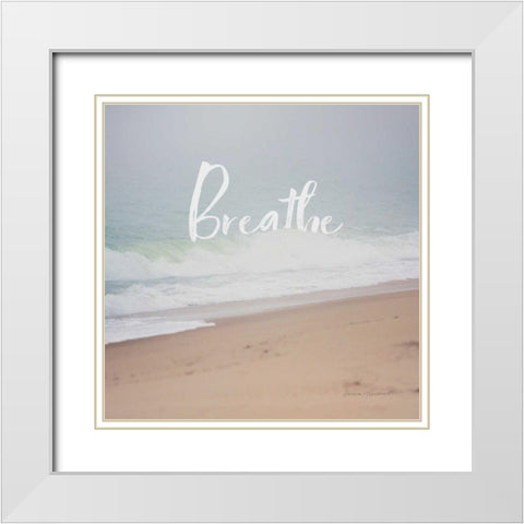 Serene Sea I White Modern Wood Framed Art Print with Double Matting by Marshall, Laura