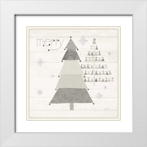 Christmas Patchwork I Neutral White Modern Wood Framed Art Print with Double Matting by Prahl, Courtney