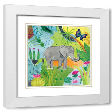 The Big Jungle I White Modern Wood Framed Art Print with Double Matting by Zaman, Farida