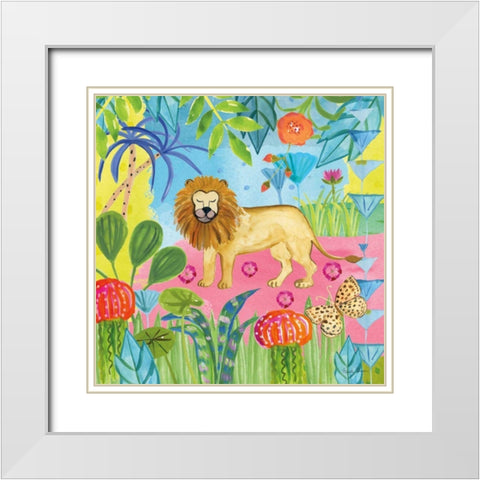The Big Jungle II White Modern Wood Framed Art Print with Double Matting by Zaman, Farida
