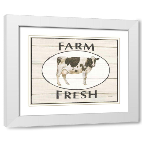 Country Cow IV White Modern Wood Framed Art Print with Double Matting by Wiens, James