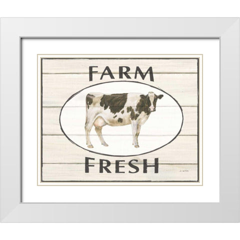 Country Cow IV White Modern Wood Framed Art Print with Double Matting by Wiens, James