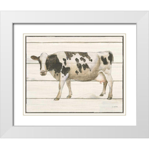 Country Cow VI White Modern Wood Framed Art Print with Double Matting by Wiens, James