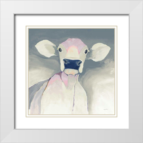 Bella Neutral White Modern Wood Framed Art Print with Double Matting by Tillmon, Avery