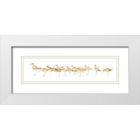 Watercolor Sandpipers Panel White Modern Wood Framed Art Print with Double Matting by Tillmon, Avery