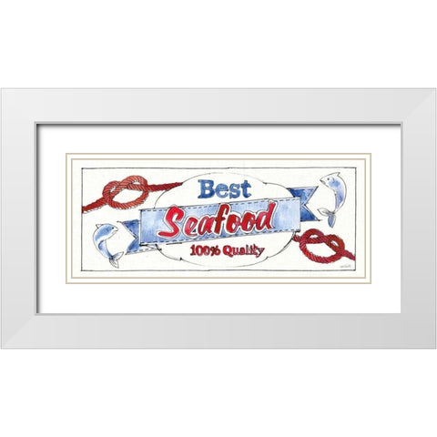 Seafood Shanty IX White Modern Wood Framed Art Print with Double Matting by Tavoletti, Anne