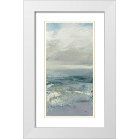 Waves III White Modern Wood Framed Art Print with Double Matting by Purinton, Julia