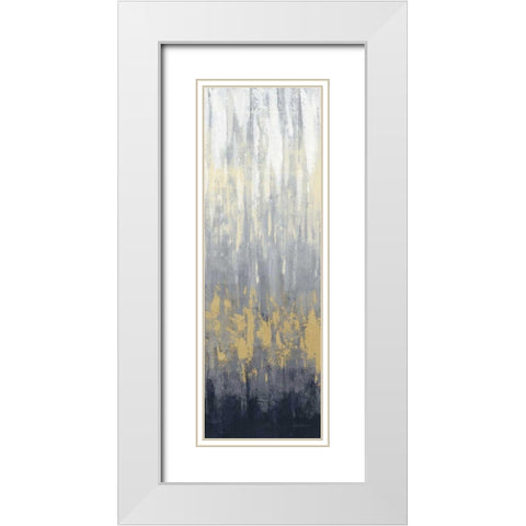 Rain on Asphalt II Navy White Modern Wood Framed Art Print with Double Matting by Vassileva, Silvia