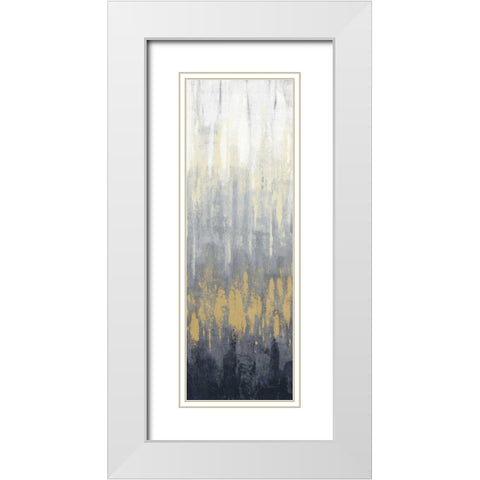 Rain on Asphalt III Navy White Modern Wood Framed Art Print with Double Matting by Vassileva, Silvia