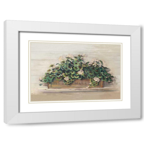 Market Geraniums Farmers Market CropMarket Geraniums White Modern Wood Framed Art Print with Double Matting by Rowan, Carol