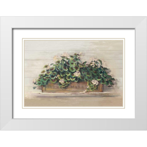 Market Geraniums Farmers Market CropMarket Geraniums White Modern Wood Framed Art Print with Double Matting by Rowan, Carol