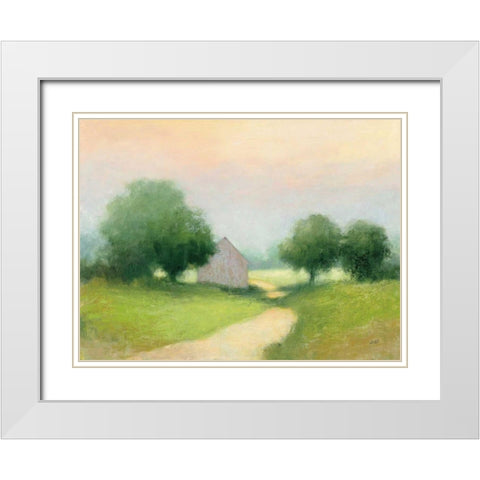 Country Road White Modern Wood Framed Art Print with Double Matting by Purinton, Julia