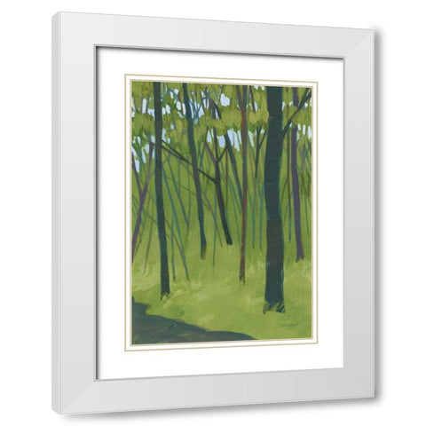 Spring Woods Dark Green White Modern Wood Framed Art Print with Double Matting by Lovell, Kathrine