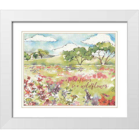 Simply Petals VIII Warm Crop White Modern Wood Framed Art Print with Double Matting by Tavoletti, Anne