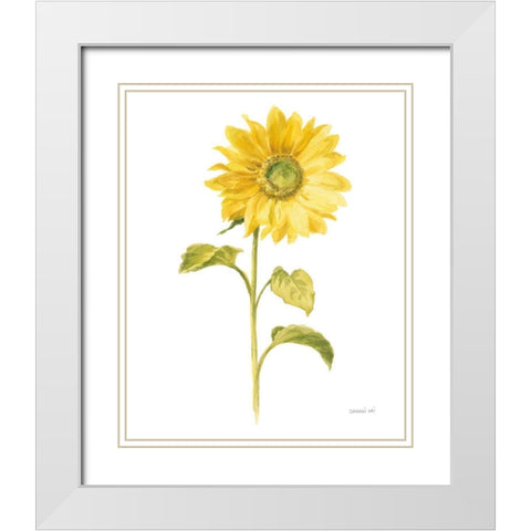 Floursack Florals on White II White Modern Wood Framed Art Print with Double Matting by Nai, Danhui