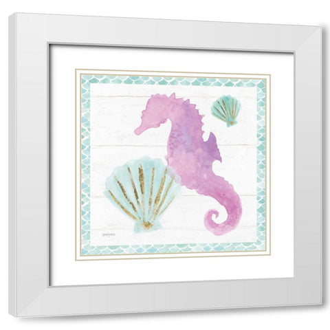Mermaid Friends VI White Modern Wood Framed Art Print with Double Matting by Jackson, Jenaya