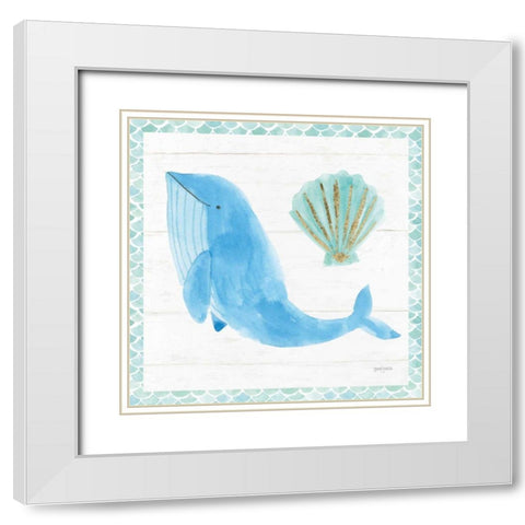 Mermaid Friends VII White Modern Wood Framed Art Print with Double Matting by Jackson, Jenaya