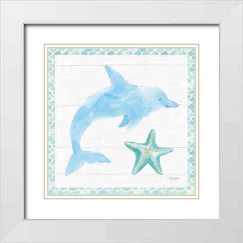 Mermaid Friends VIII White Modern Wood Framed Art Print with Double Matting by Jackson, Jenaya