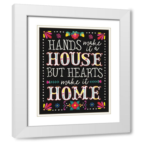 Floral Fiesta Inspiration II White Modern Wood Framed Art Print with Double Matting by Marshall, Laura