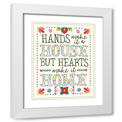Floral Fiesta White Inspiration II White Modern Wood Framed Art Print with Double Matting by Marshall, Laura