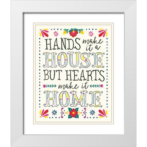 Floral Fiesta White Inspiration II White Modern Wood Framed Art Print with Double Matting by Marshall, Laura