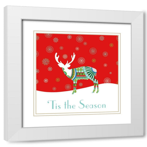 Mod Holiday IV White Modern Wood Framed Art Print with Double Matting by Wild Apple Portfolio