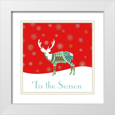 Mod Holiday IV White Modern Wood Framed Art Print with Double Matting by Wild Apple Portfolio