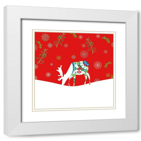 Mod Holiday VIII White Modern Wood Framed Art Print with Double Matting by Wild Apple Portfolio