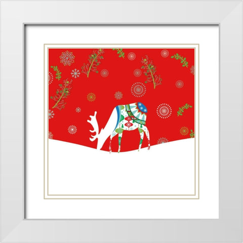 Mod Holiday VIII White Modern Wood Framed Art Print with Double Matting by Wild Apple Portfolio